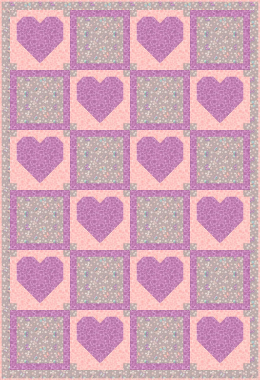 LIMITED EDITION!! Fabric Cafe Amore Quilt Kit Featuring Lewis & Irene Love Blooms Fabric Collection Finished Size: 39"x57"