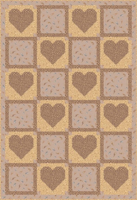 LIMITED EDITION!! Fabric Cafe Amore Quilt Kit Featuring Lewis & Irene Small Things Wild Animals Fabric Collection Finished Size: 39"x57"