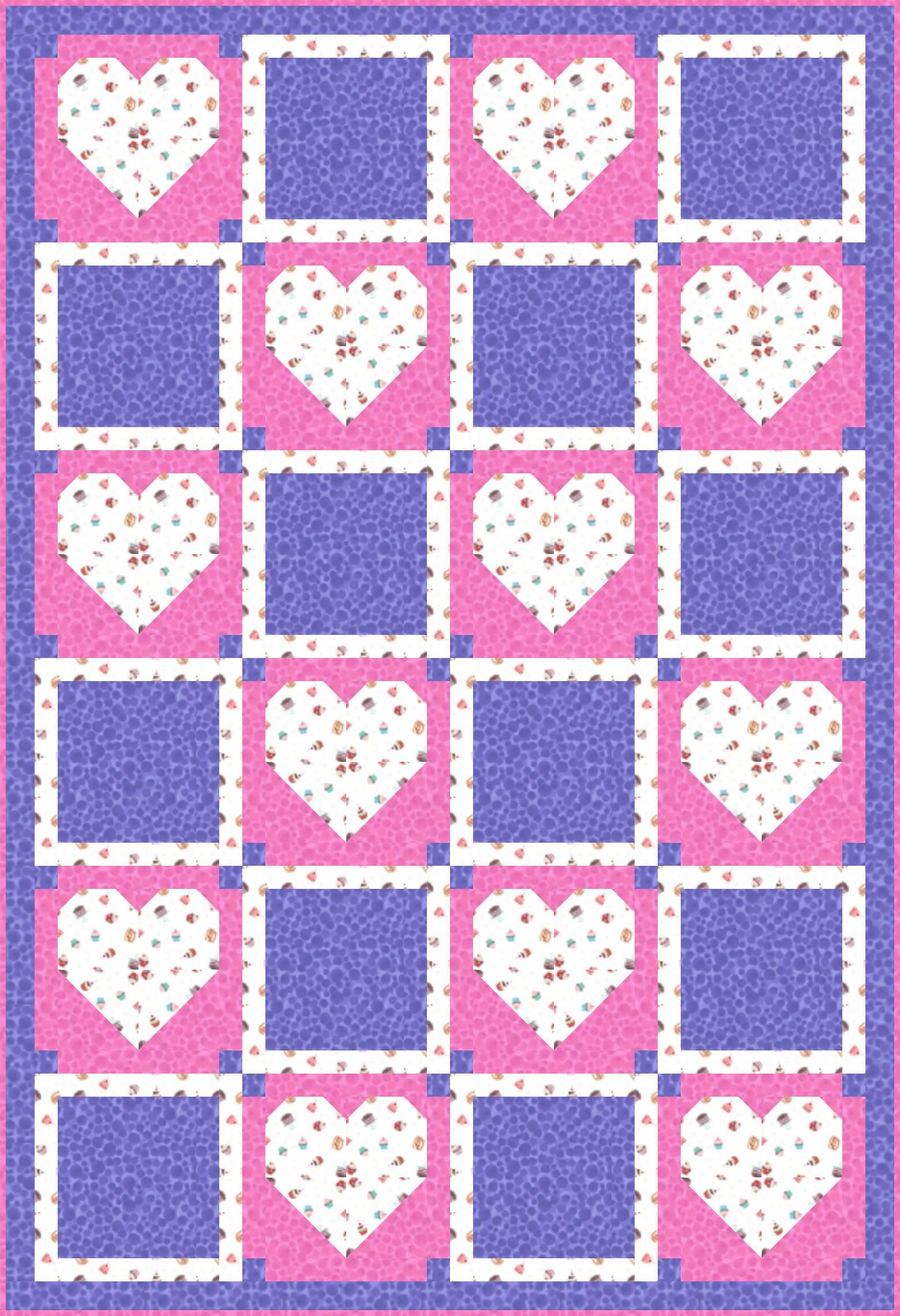 LIMITED EDITION!! Fabric Cafe Amore Quilt Kit Featuring Lewis & Irene Small Things Sweet Fabric Collection Finished Size: 39"x57"