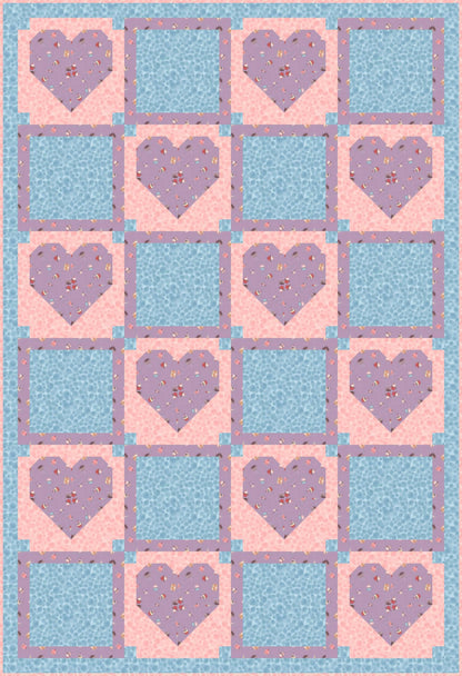 LIMITED EDITION!! Fabric Cafe Amore Quilt Kit Featuring Lewis & Irene Small Things Sweet Fabric Collection Finished Size: 39"x57"