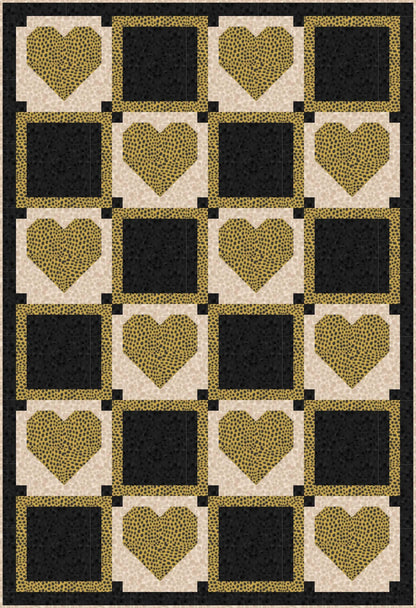 LIMITED EDITION!! Fabric Cafe Amore Quilt Kit Featuring Lewis & Irene Small Things Wild Animals Fabric Collection Finished Size: 39"x57"