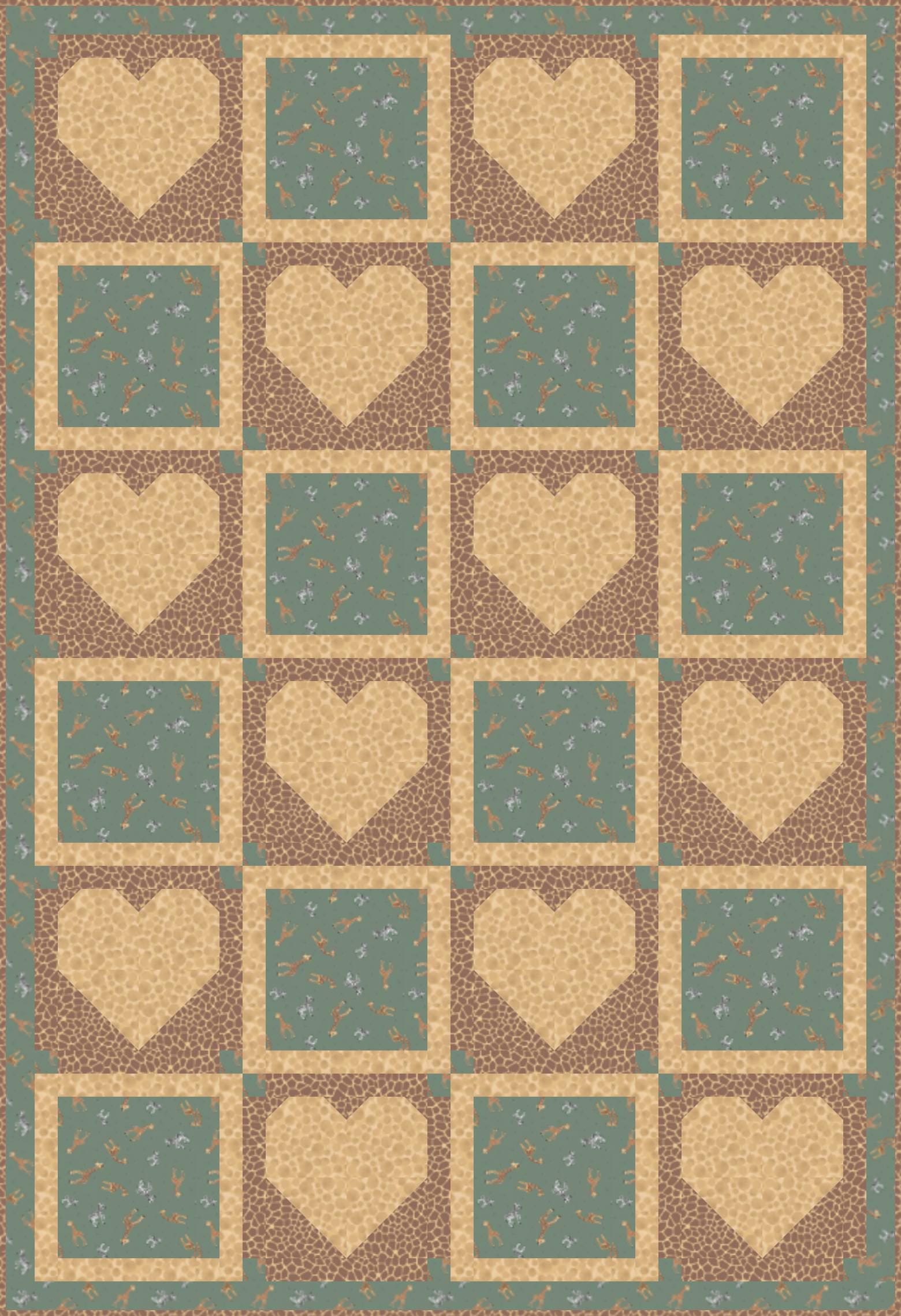 LIMITED EDITION!! Fabric Cafe Amore Quilt Kit Featuring Lewis & Irene Small Things Wild Animals Fabric Collection Finished Size: 39"x57"