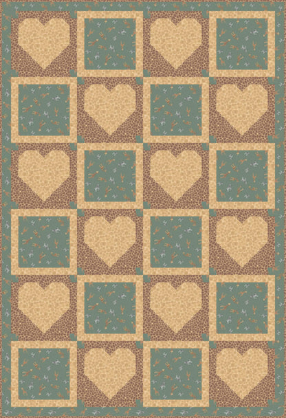 LIMITED EDITION!! Fabric Cafe Amore Quilt Kit Featuring Lewis & Irene Small Things Wild Animals Fabric Collection Finished Size: 39"x57"