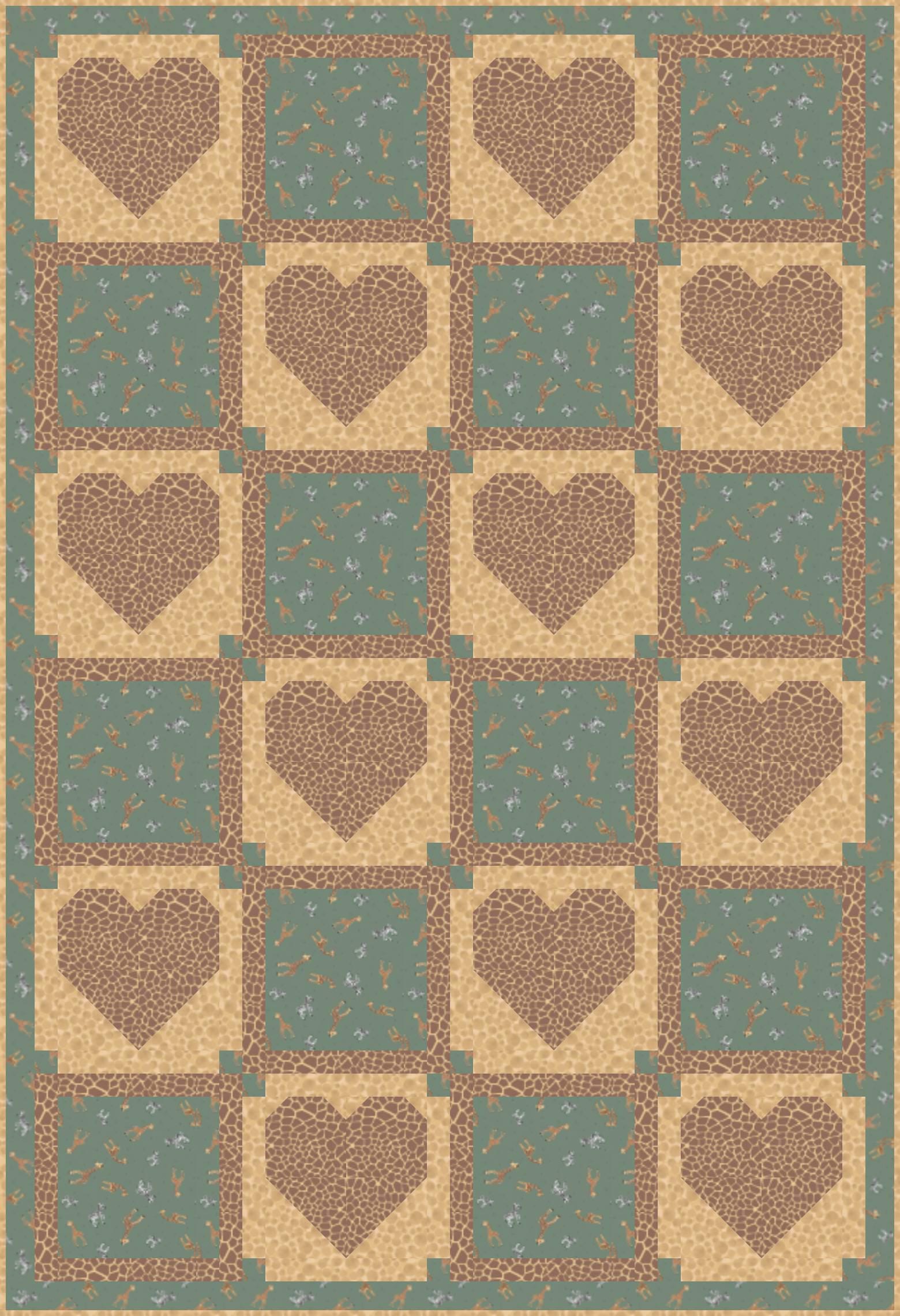 LIMITED EDITION!! Fabric Cafe Amore Quilt Kit Featuring Lewis & Irene Small Things Wild Animals Fabric Collection Finished Size: 39"x57"
