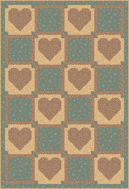 LIMITED EDITION!! Fabric Cafe Amore Quilt Kit Featuring Lewis & Irene Small Things Wild Animals Fabric Collection Finished Size: 39"x57"