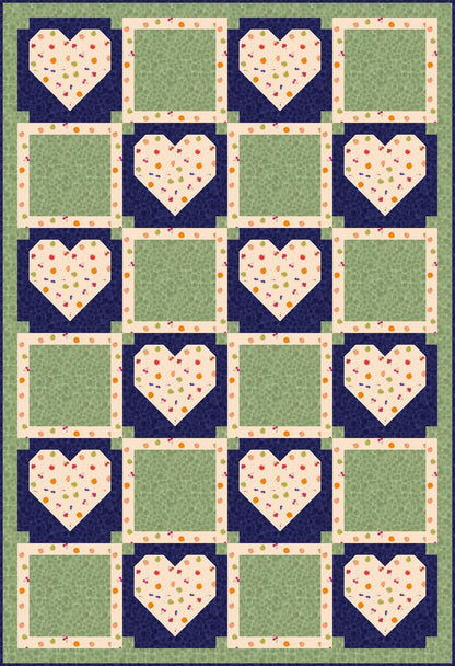 LIMITED EDITION!! Fabric Cafe Amore Quilt Kit Featuring Lewis & Irene Small Things Sweet Fabric Collection Finished Size: 39"x57"