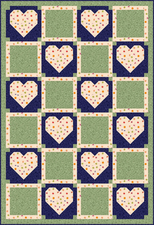 LIMITED EDITION!! Fabric Cafe Amore Quilt Kit Featuring Lewis & Irene Small Things Sweet Fabric Collection Finished Size: 39"x57"