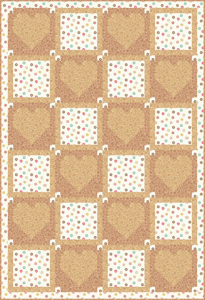 LIMITED EDITION!! Fabric Cafe Amore Quilt Kit Featuring Lewis & Irene Small Things Sweet Fabric Collection Finished Size: 39"x57"