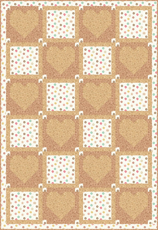 LIMITED EDITION!! Fabric Cafe Amore Quilt Kit Featuring Lewis & Irene Small Things Sweet Fabric Collection Finished Size: 39"x57"