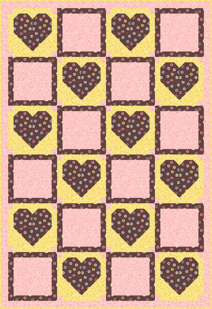 LIMITED EDITION!! Fabric Cafe Amore Quilt Kit Featuring Lewis & Irene Small Things Sweet Fabric Collection Finished Size: 39"x57"