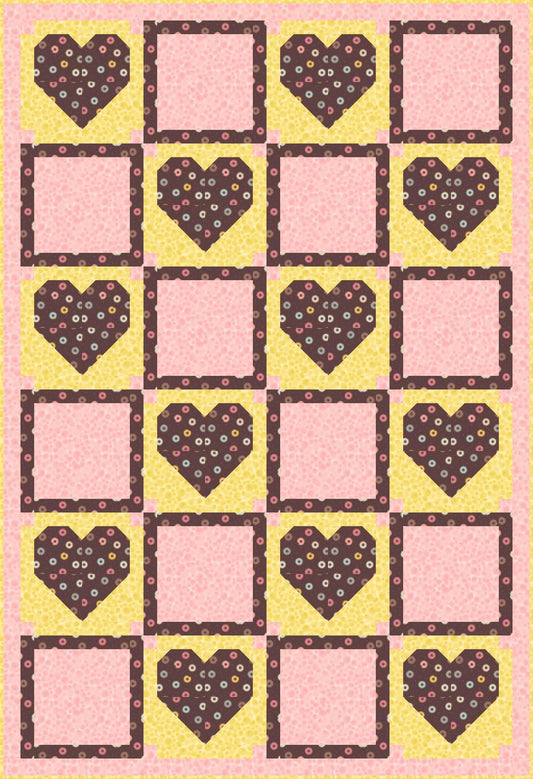 LIMITED EDITION!! Fabric Cafe Amore Quilt Kit Featuring Lewis & Irene Small Things Sweet Fabric Collection Finished Size: 39"x57"