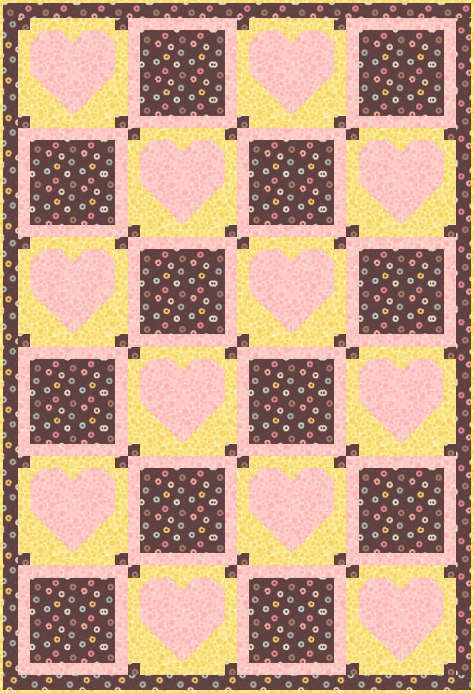 LIMITED EDITION!! Fabric Cafe Amore Quilt Kit Featuring Lewis & Irene Small Things Sweet Fabric Collection Finished Size: 39"x57"