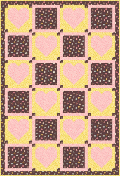 LIMITED EDITION!! Fabric Cafe Amore Quilt Kit Featuring Lewis & Irene Small Things Sweet Fabric Collection Finished Size: 39"x57"