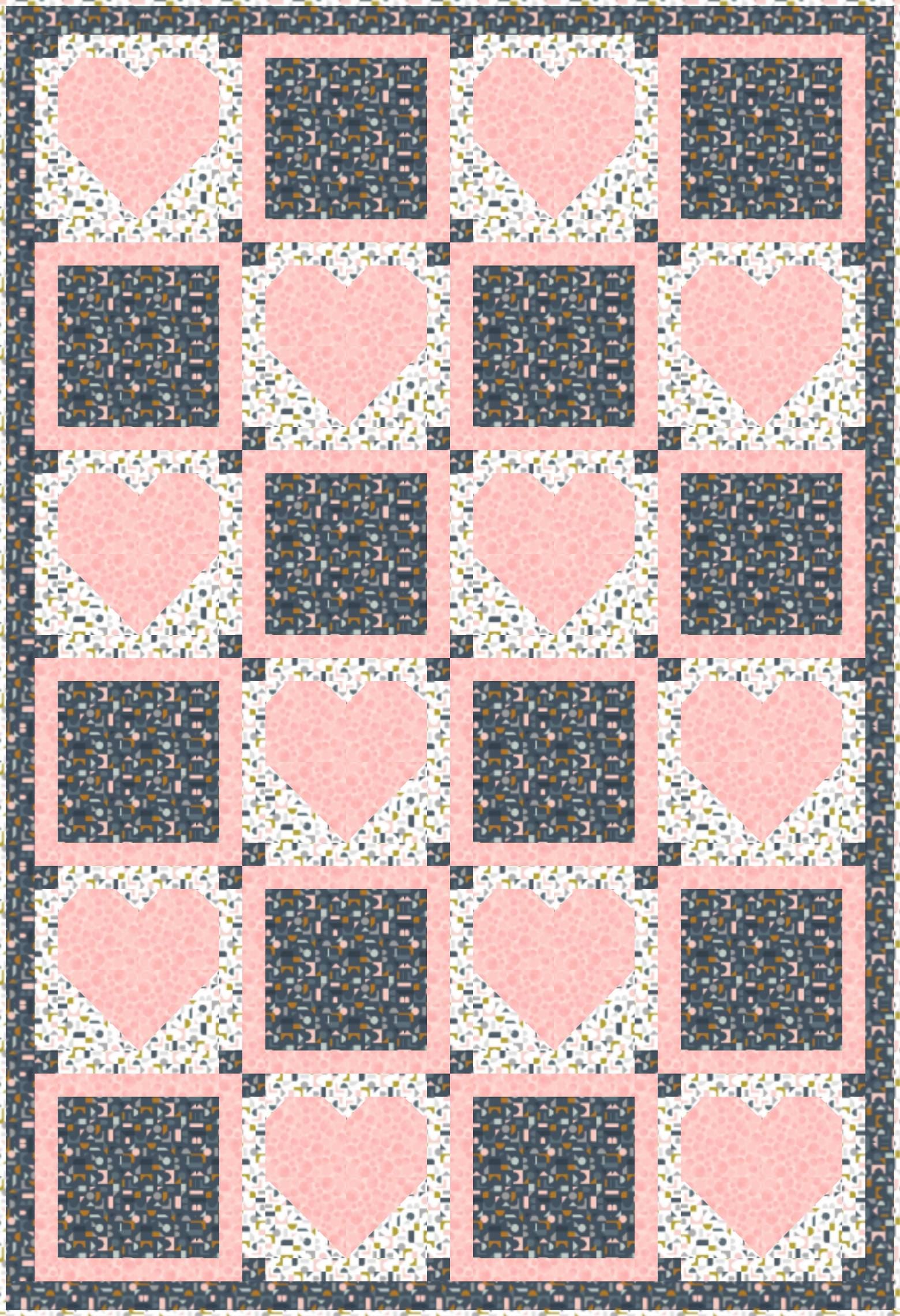 LIMITED EDITION!! Fabric Cafe Amore Quilt Kit Featuring Lewis & Irene Forme Fabric Collection Finished Size: 39"x57"