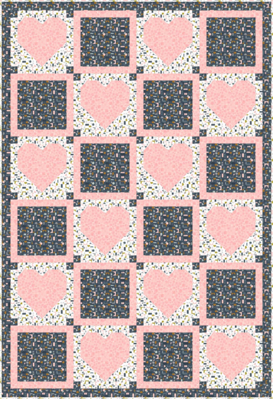 LIMITED EDITION!! Fabric Cafe Amore Quilt Kit Featuring Lewis & Irene Forme Fabric Collection Finished Size: 39"x57"