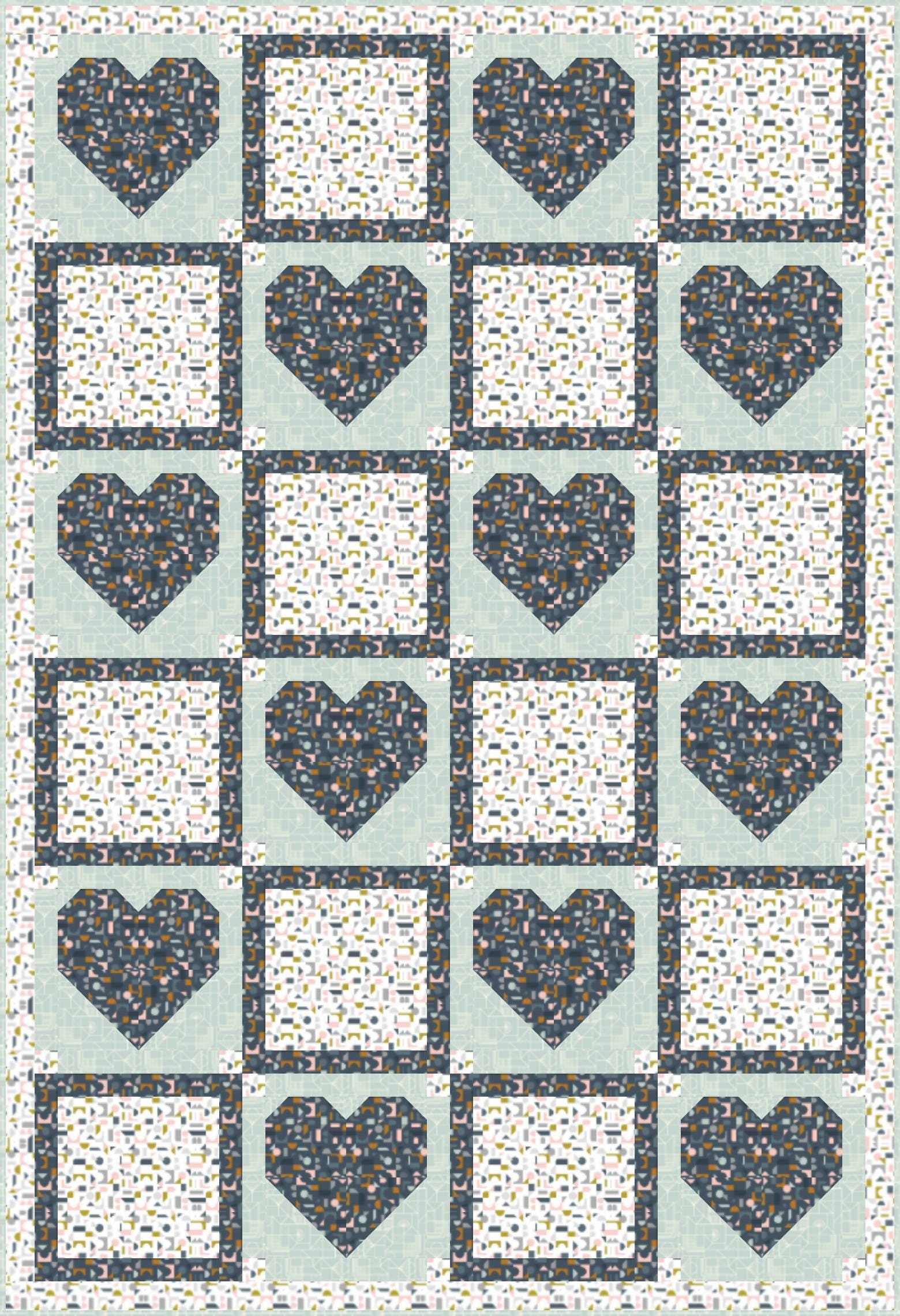 LIMITED EDITION!! Fabric Cafe Amore Quilt Kit Featuring Lewis & Irene Forme Fabric Collection Finished Size: 39"x57"