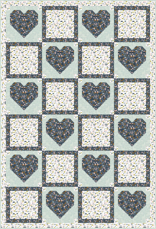 LIMITED EDITION!! Fabric Cafe Amore Quilt Kit Featuring Lewis & Irene Forme Fabric Collection Finished Size: 39"x57"