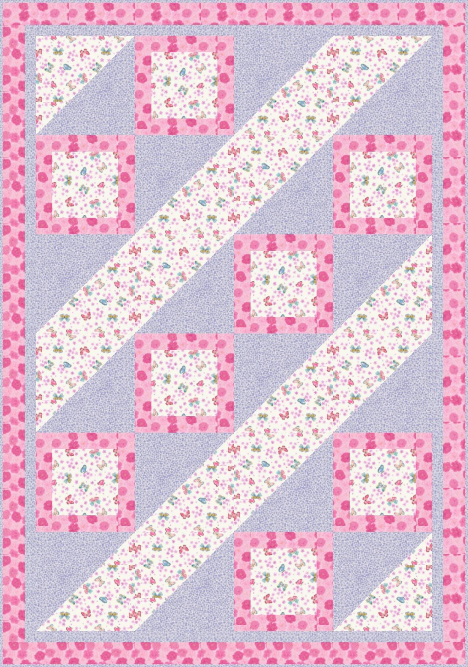 LIMITED EDITION!! Fabric Cafe Ashford Square Quilt Kit Featuring Lewis & Irene Love Blooms Fabric Collection Finished Size: 42.5"x60.5"