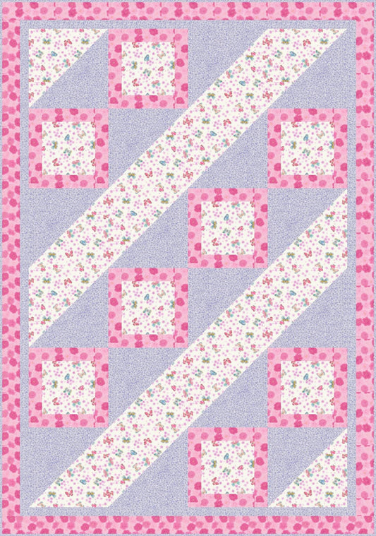 LIMITED EDITION!! Fabric Cafe Ashford Square Quilt Kit Featuring Lewis & Irene Love Blooms Fabric Collection Finished Size: 42.5"x60.5"