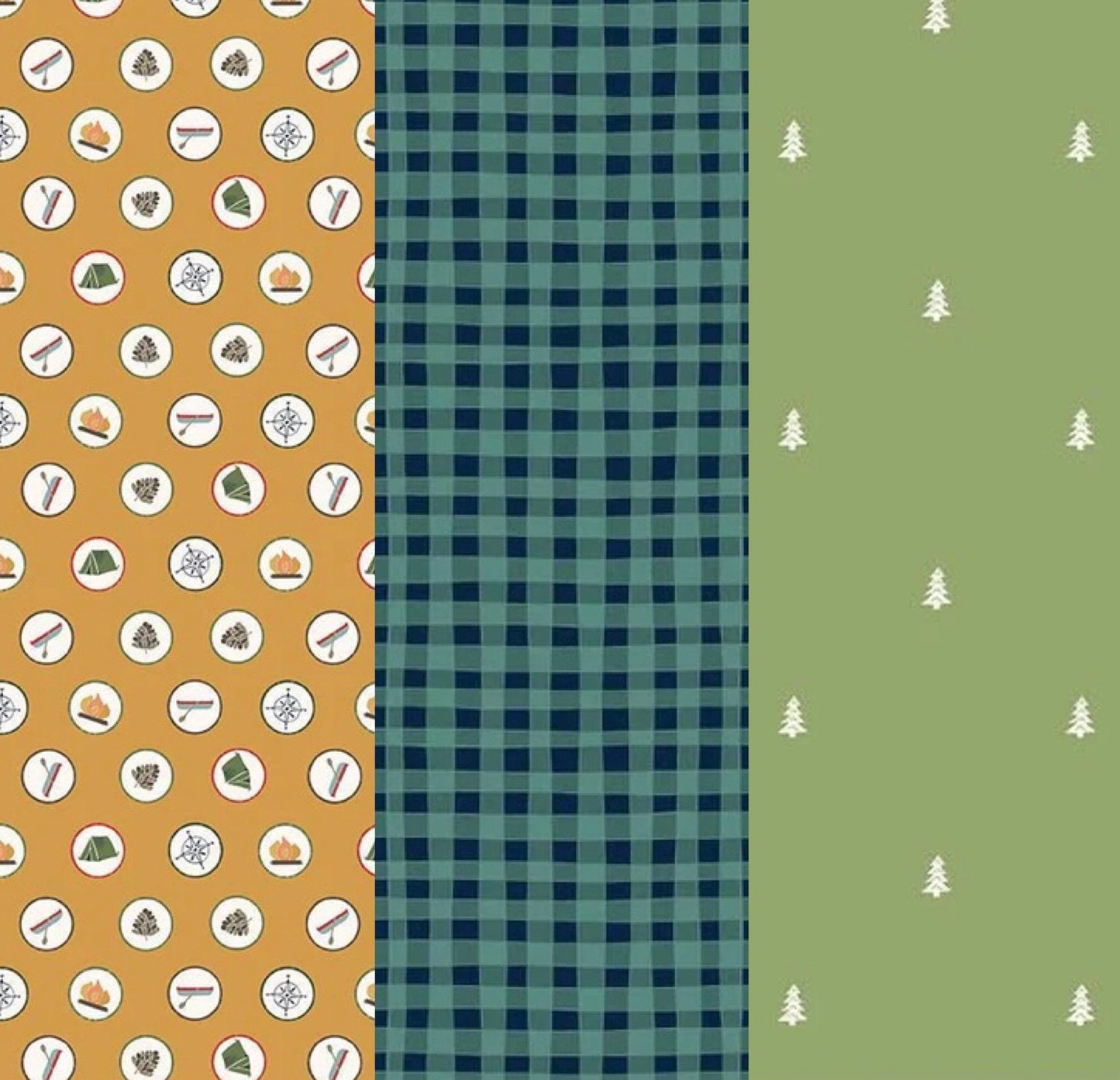 LIMITED EDITION!! Fabric Cafe Ashford Square Quilt Kit Featuring Riley Blake Love You S'Mores Fabric Collection Finished Size: 42.5"x60.5"