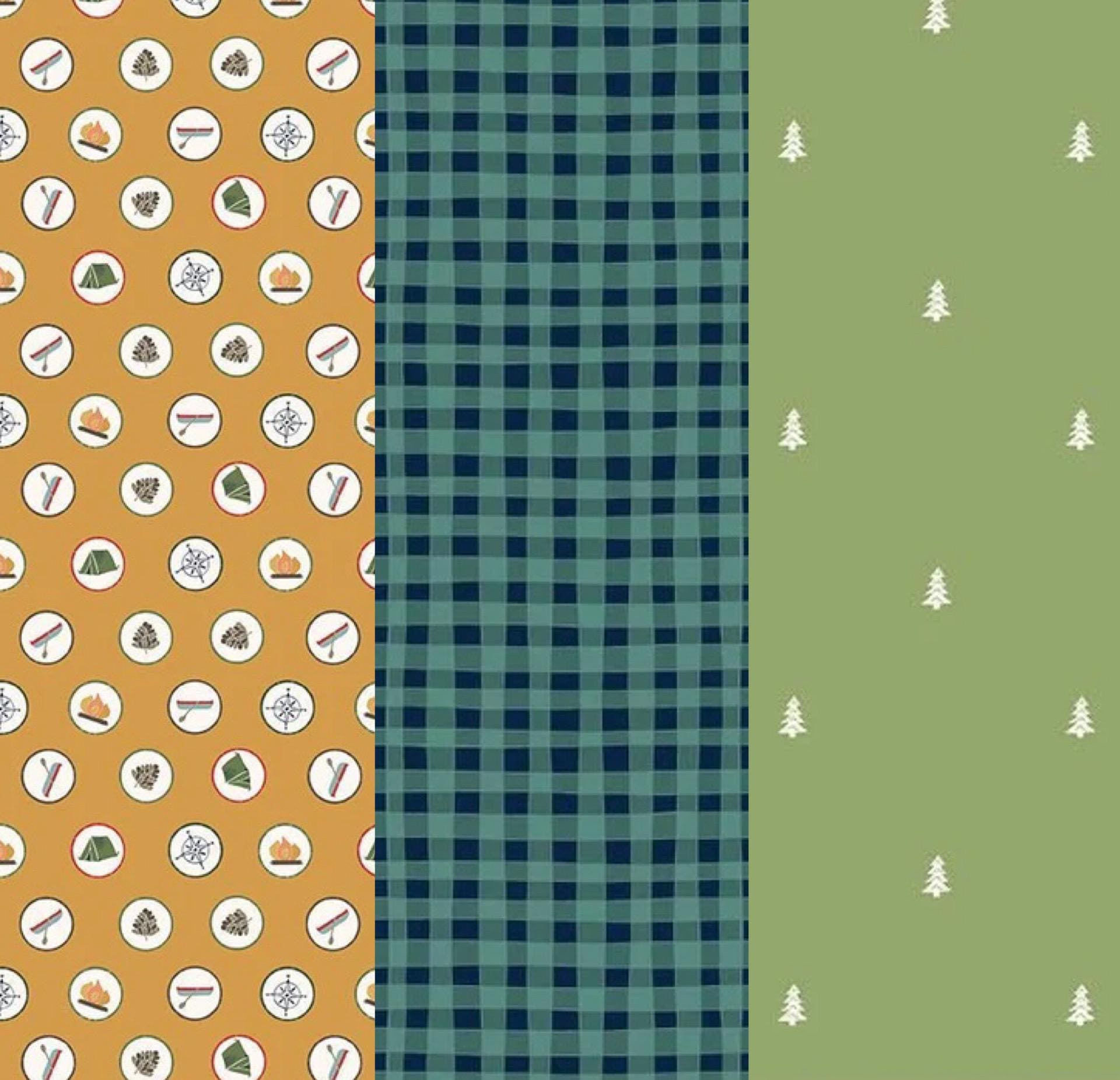 LIMITED EDITION!! Fabric Cafe Ashford Square Quilt Kit Featuring Riley Blake Love You S'Mores Fabric Collection Finished Size: 42.5"x60.5"