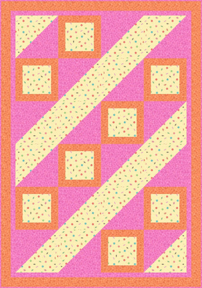 LIMITED EDITION Fabric Cafe Ashford Square Quilt Kit Featuring Lewis & Irene Small Things Sweet Fabric Collection Finished Size: 42.5"x60.5"