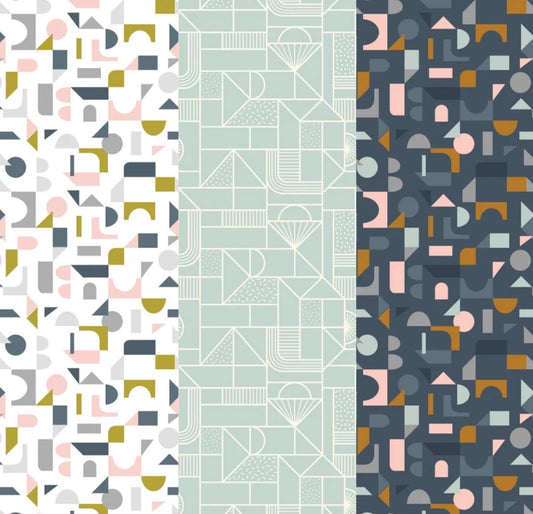 LIMITED EDITION Fabric Cafe Ashford Square Quilt Kit Featuring Lewis & Irene Forme Fabric Collection Finished Size: 42.5"x60.5"