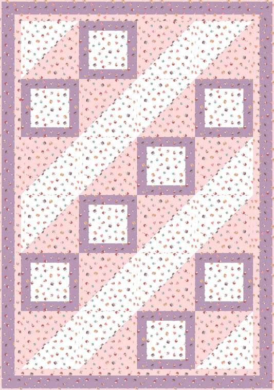 LIMITED EDITION Fabric Cafe Ashford Square Quilt Kit Featuring Lewis & Irene Small Things Sweet Fabric Collection Finished Size: 42.5"x60.5"