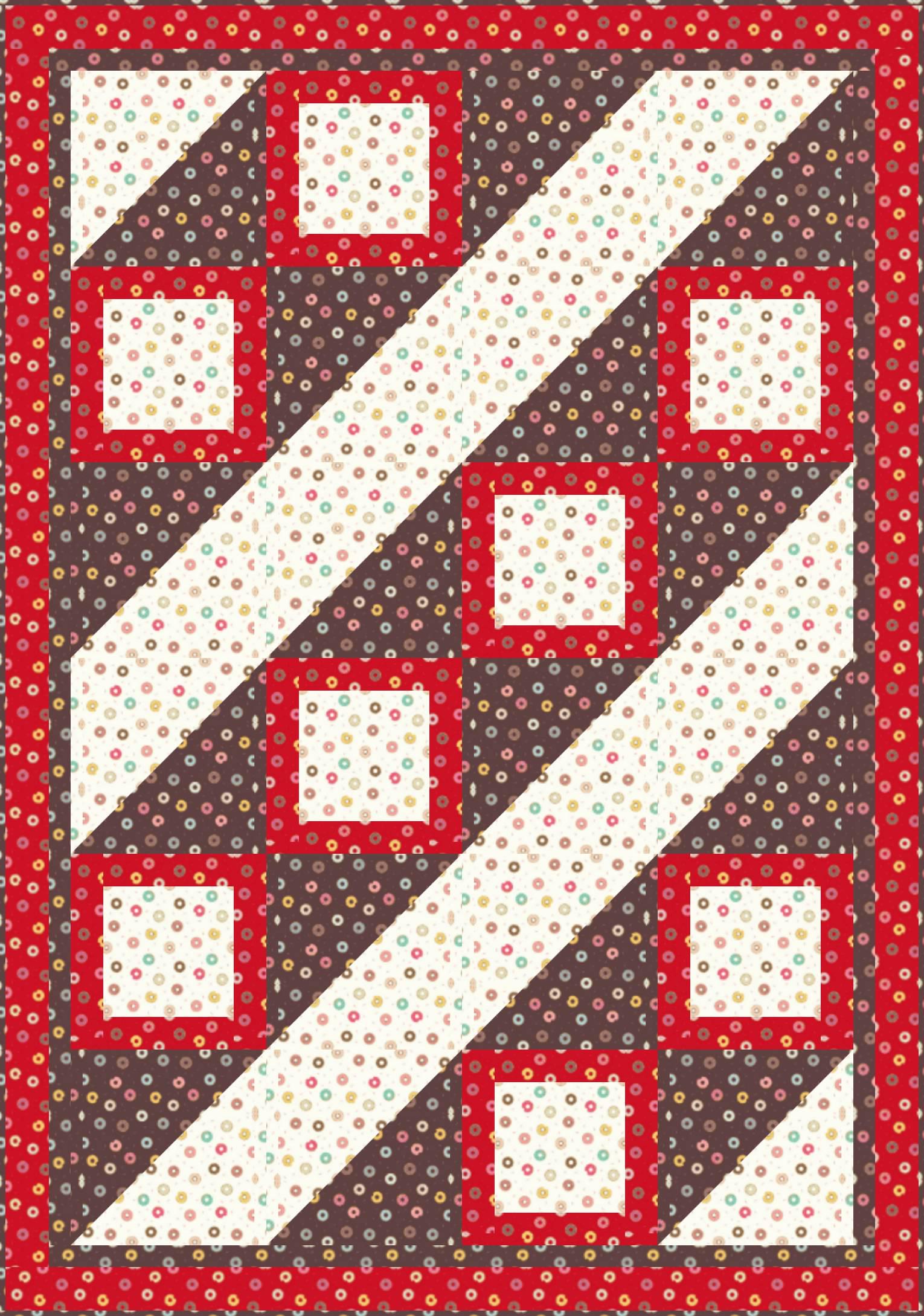 LIMITED EDITION Fabric Cafe Ashford Square Quilt Kit Featuring Lewis & Irene Small Things Sweet Fabric Collection Finished Size: 42.5"x60.5"