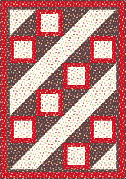 LIMITED EDITION Fabric Cafe Ashford Square Quilt Kit Featuring Lewis & Irene Small Things Sweet Fabric Collection Finished Size: 42.5"x60.5"