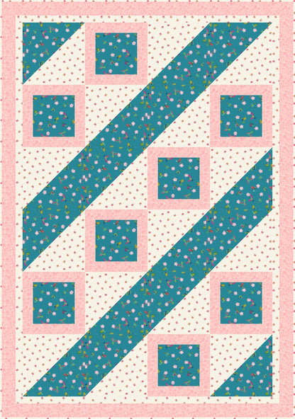 LIMITED EDITION Fabric Cafe Ashford Square Quilt Kit Featuring Lewis & Irene Hibiscus Hummingbird Fabrics Finished Size: 42.5"x60.5"