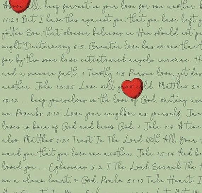 LAST BOLT!! Riley Blake J. Wecker Frisch All My Heart Fabric Collection Love Letters on Green