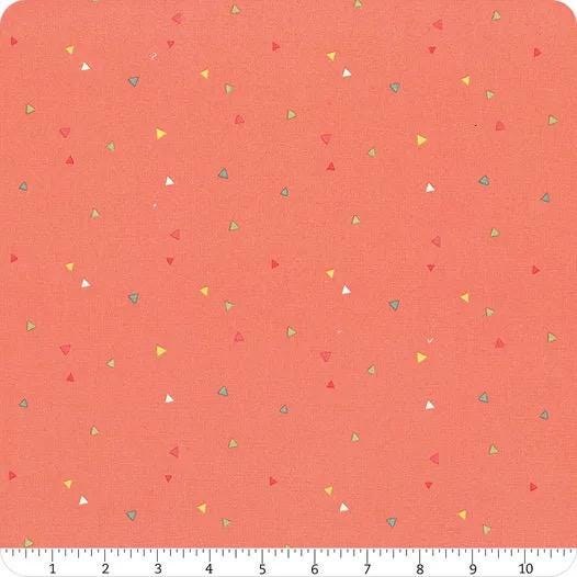 Riley Blake Heather Peterson Market Street Fabric Collection Triangles on Coral Premium 100% Quilt Shop Quality Cotton Fabrics