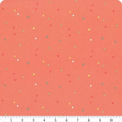 Riley Blake Heather Peterson Market Street Fabric Collection Triangles on Coral Premium 100% Quilt Shop Quality Cotton Fabrics