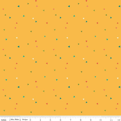 Riley Blake Heather Peterson Market Street Fabric Collection Triangles on Yellow Premium 100% Quilt Shop Quality Cotton Fabrics