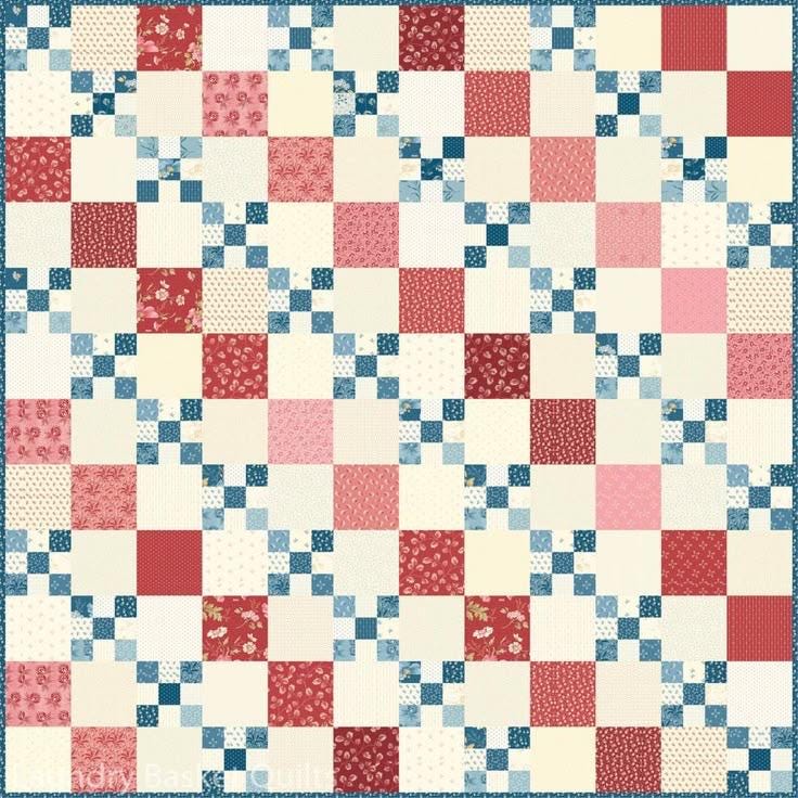 Laundry Basket Quilts Cranberry Chain Quilt Pattern - 3 Size Variations Per Pattern