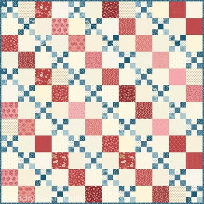 Laundry Basket Quilts Cranberry Chain Quilt Pattern - 3 Size Variations Per Pattern