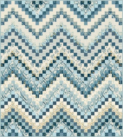 Laundry Basket Quilts Ocean Tide Quilt Pattern Finished Size: 70.5"x78"
