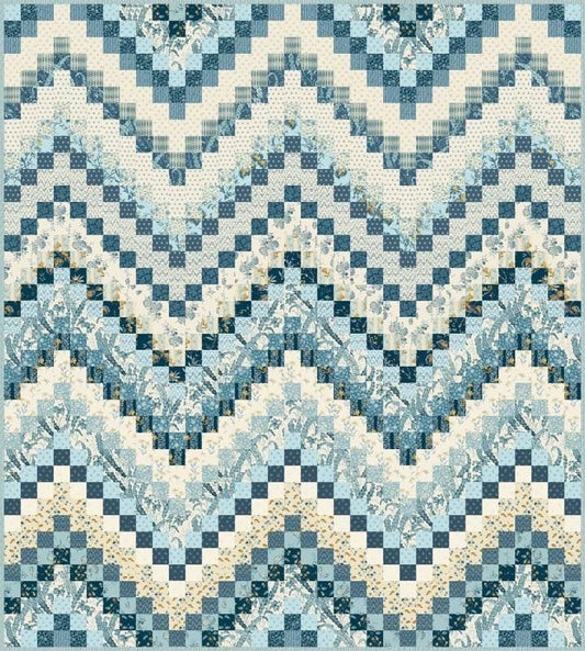 Laundry Basket Quilts Ocean Tide Quilt Pattern Finished Size: 70.5"x78"