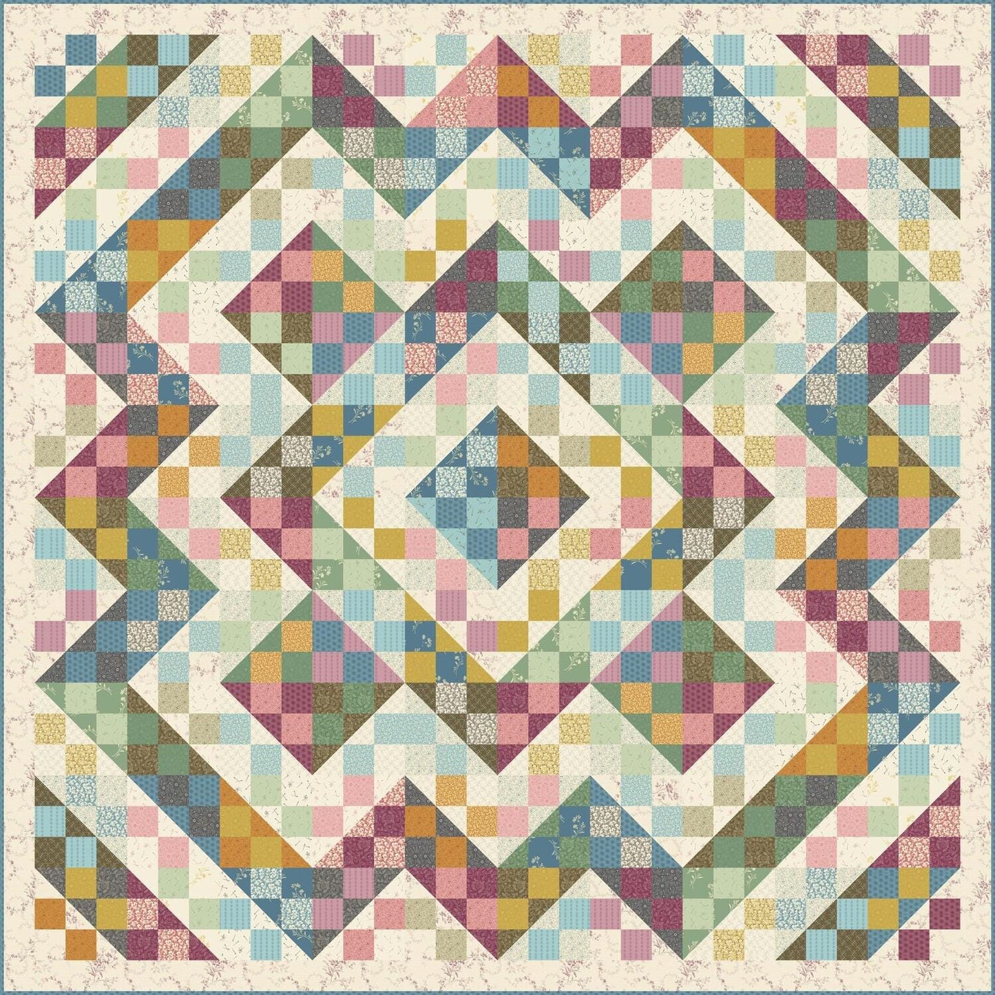 Laundry Basket Quilts Split Nine Patch Quilt Pattern Finished Size: 64.5"x64.45"