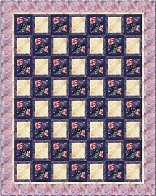 Fabric Cafe Block Party Quilt Pattern - Uses only 5 Yards of Fabric Finished Size 59”x74" 091122-01