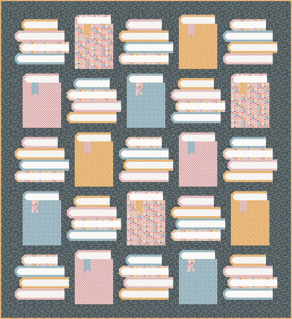 LIMITED EDITION!! Pen + Paper Patterns Book Nook Quilt Kit Featuring Poppie Cotton Sunshine & Chamomile Fabric Collection