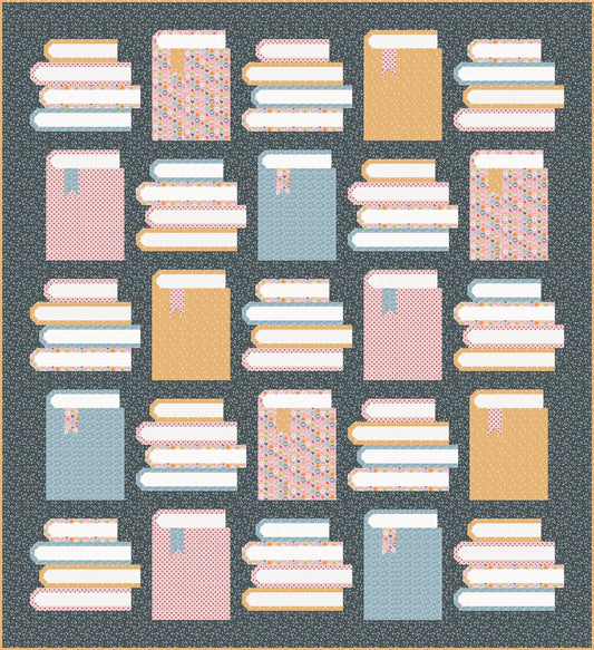 LIMITED EDITION!! Pen + Paper Patterns Book Nook Quilt Kit Featuring Poppie Cotton Sunshine & Chamomile Fabric Collection