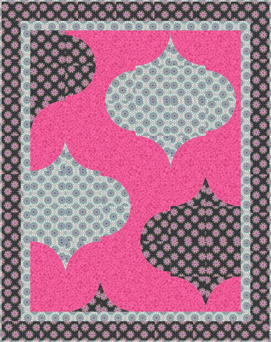 LIMITED EDITION!! Fabric Cafe Mosaic Quilt Kit Featuring Lewis & Irene Soraya Fabric Collection Finished Size: 42.5"x53.5"