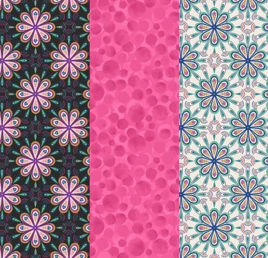 LIMITED EDITION!! Fabric Cafe Mosaic Quilt Kit Featuring Lewis & Irene Soraya Fabric Collection Finished Size: 42.5"x53.5"