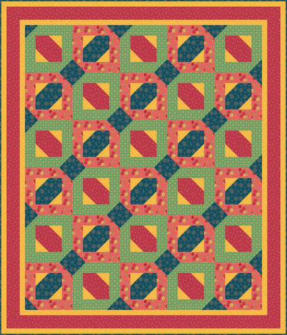 LIMITED EDITION!! Fabric Cafe Passage Quilt Kit Featuring Riley Blake Market Street Fabric Collection Finished Size: 54”x63"