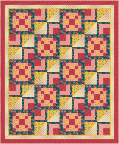 LIMITED EDITION!! Fabric Cafe Galaxy Quilt Kit Featuring Riley Blake Market Street Fabric Collection Finished Size: 57"x69"