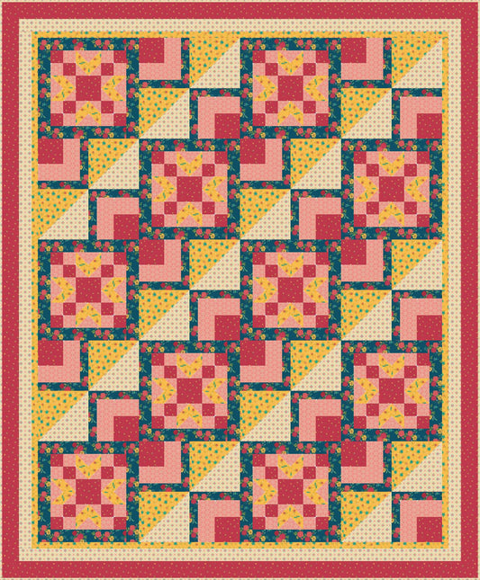 LIMITED EDITION!! Fabric Cafe Galaxy Quilt Kit Featuring Riley Blake Market Street Fabric Collection Finished Size: 57"x69"