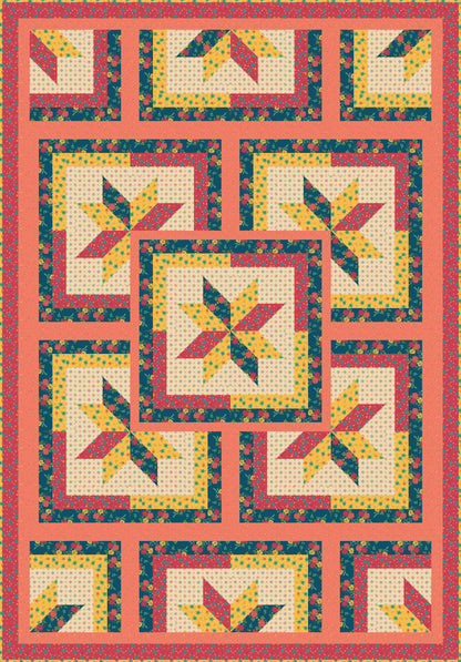 LIMITED EDITION!! Fabric Cafe Zenith Quilt Kit Featuring Riley Blake Market Street Fabric Collection Finished Size: 50"x72"