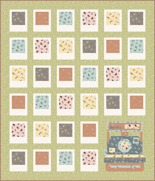Limited Edition Pen + Paper Patterns Snap Happy Quilt Kit Featuring Lewis & Irene Small Things Wild Animals Fabric Collection